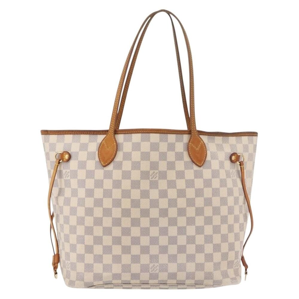 Louis Vuitton Damier Azur Neverfull MM Tote Bag White